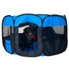 Pop Up Dog Playpen, Blue/Black, 42"L x 42"W x 25"H