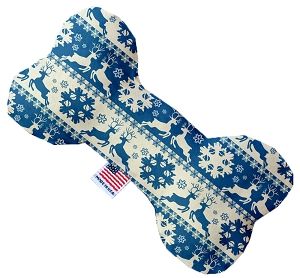 Blue Reindeer Canvas Bone Dog Toy (size: 10 Inch)