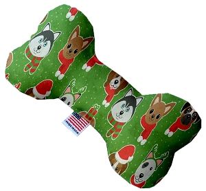 Christmas Dogs Canvas Bone Dog Toy (size: 8 Inch)